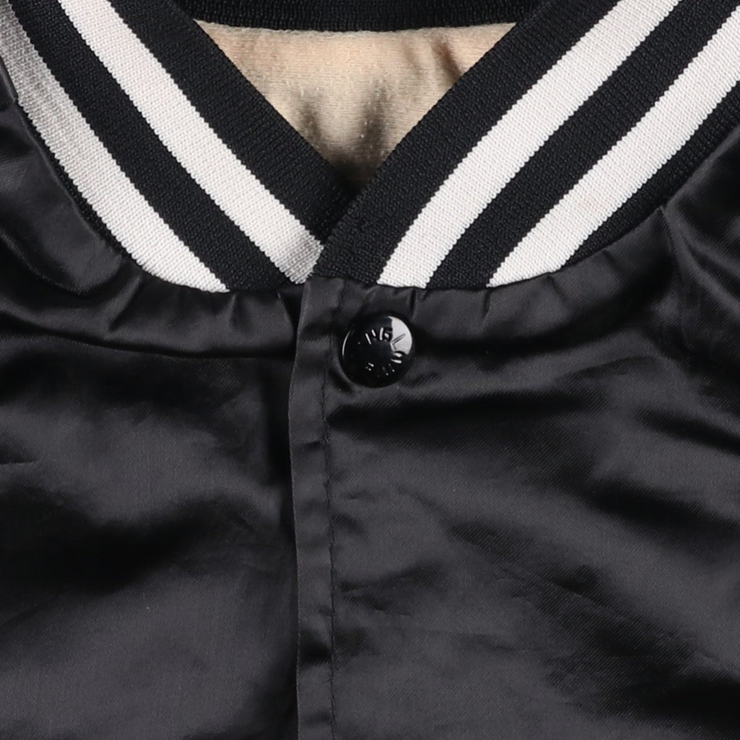 70s-80'S King Louie PRO FIT Nylon Stadium Jacket Award Jacket Varsity Jacket Made in USA Men's Size L Nylon black type Vintage Second Hand
