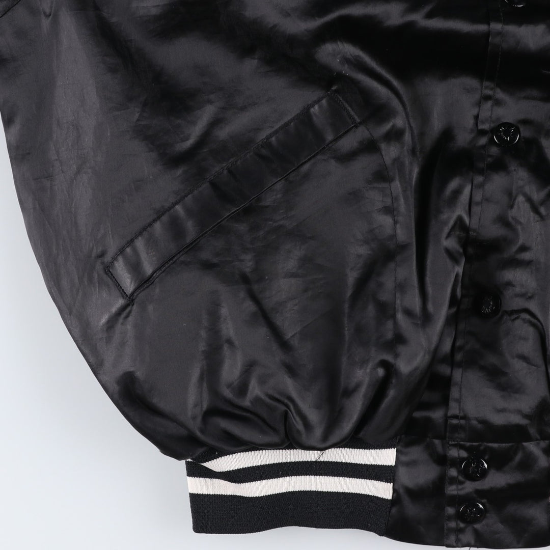 70s-80'S King Louie PRO FIT Nylon Stadium Jacket Award Jacket Varsity Jacket Made in USA Men's Size L Nylon black type Vintage Second Hand