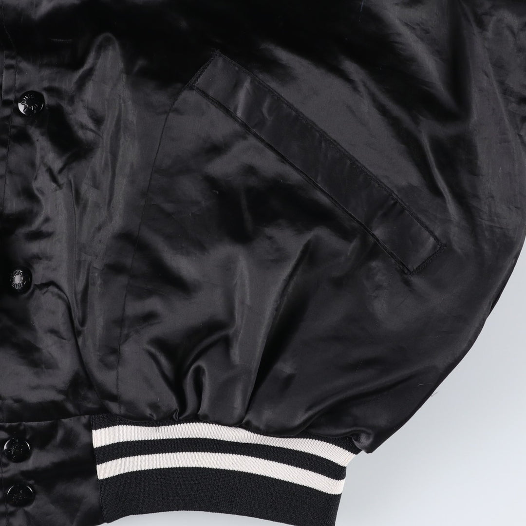 70s-80'S King Louie PRO FIT Nylon Stadium Jacket Award Jacket Varsity Jacket Made in USA Men's Size L Nylon black type Vintage Second Hand