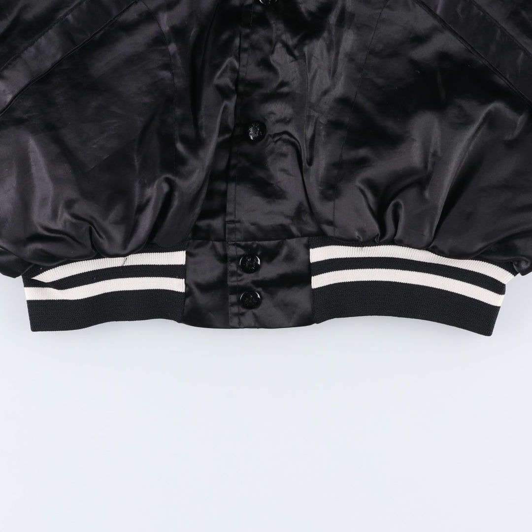 70s-80'S King Louie PRO FIT Nylon Stadium Jacket Award Jacket Varsity Jacket Made in USA Men's Size L Nylon black type Vintage Second Hand