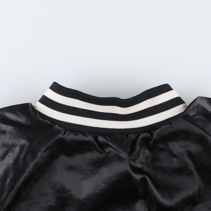 70s-80'S King Louie PRO FIT Nylon Stadium Jacket Award Jacket Varsity Jacket Made in USA Men's Size L Nylon black type Vintage Second Hand