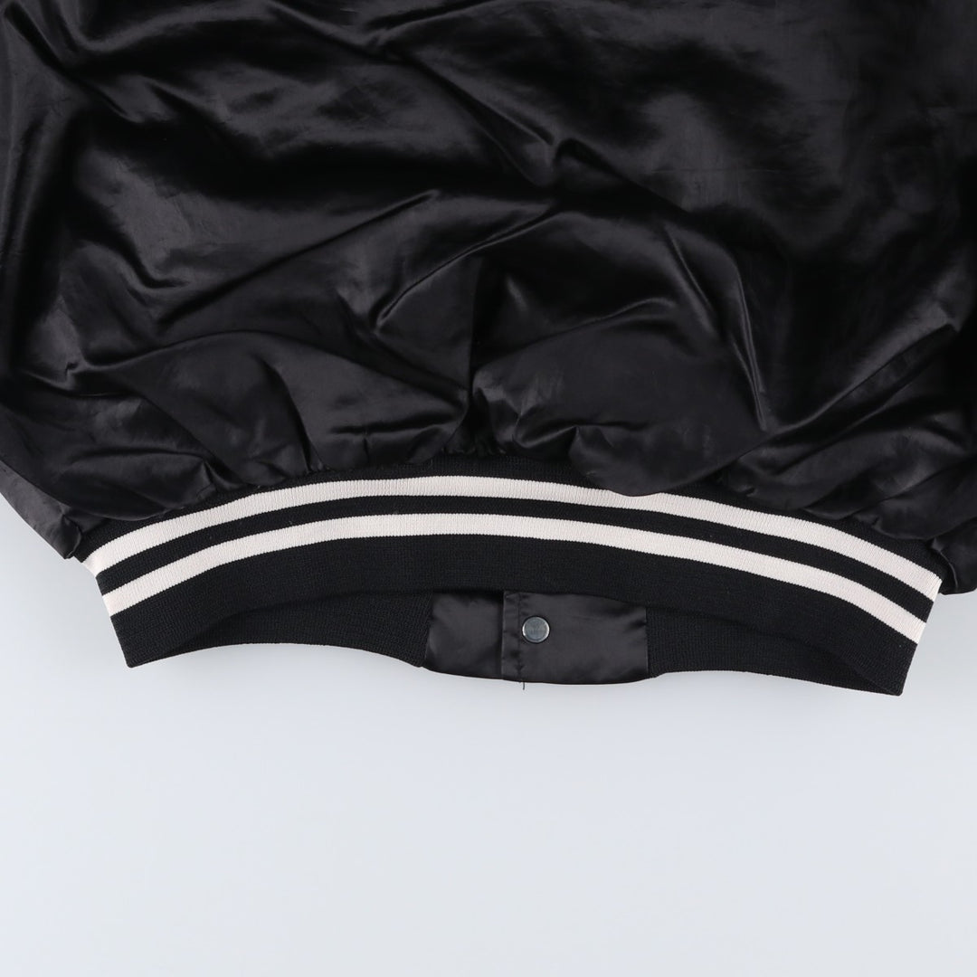 70s-80'S King Louie PRO FIT Nylon Stadium Jacket Award Jacket Varsity Jacket Made in USA Men's Size L Nylon black type Vintage Second Hand