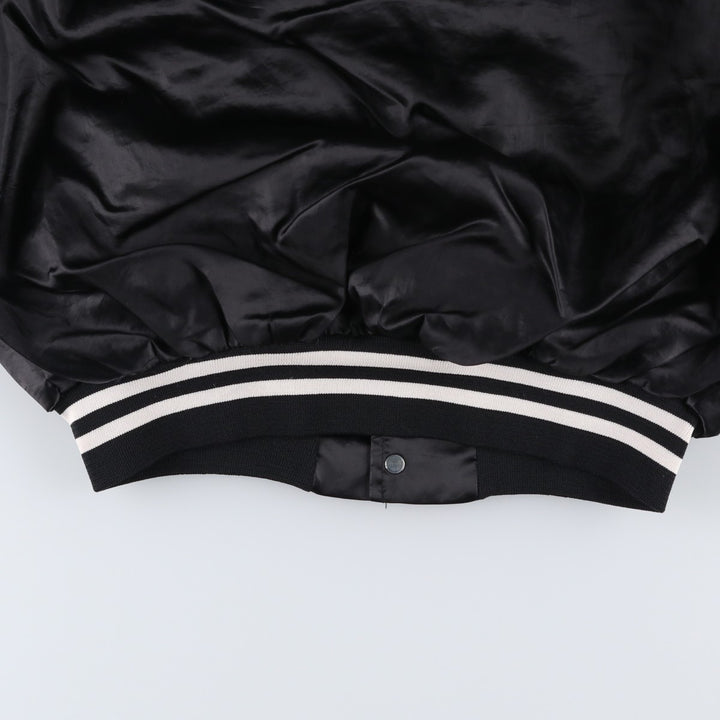70s-80'S King Louie PRO FIT Nylon Stadium Jacket Award Jacket Varsity Jacket Made in USA Men's Size L Nylon black type Vintage Second Hand