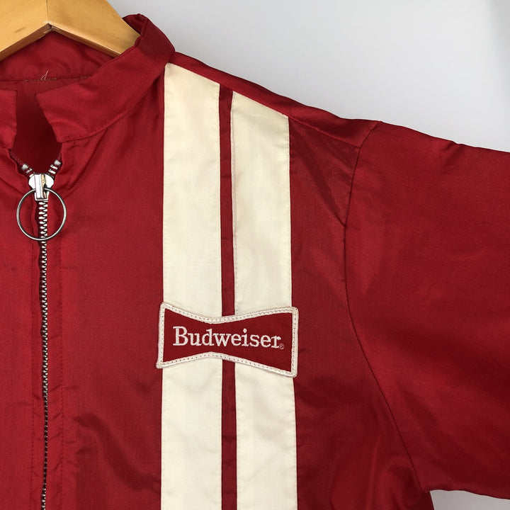 70s-80'S Budweiser racing jacket, men's size L equivalent, vintage. unclear red type Vintage Second Hand