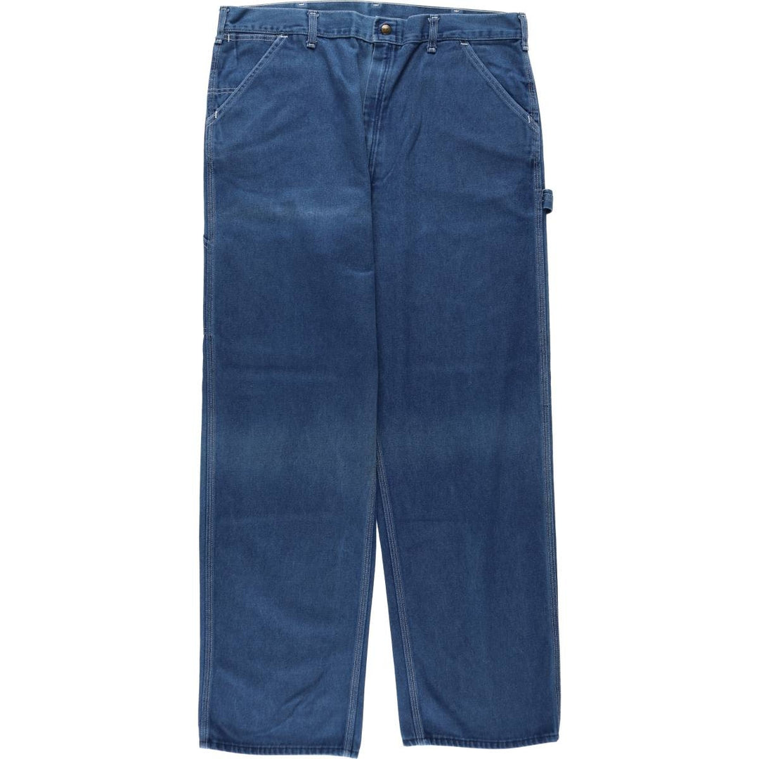 1980'S Sears WearTUFF Denim Painter Pants, Made in USA, Men's Size W39 (approx.), Vintage cotton blue type Vintage Second Hand