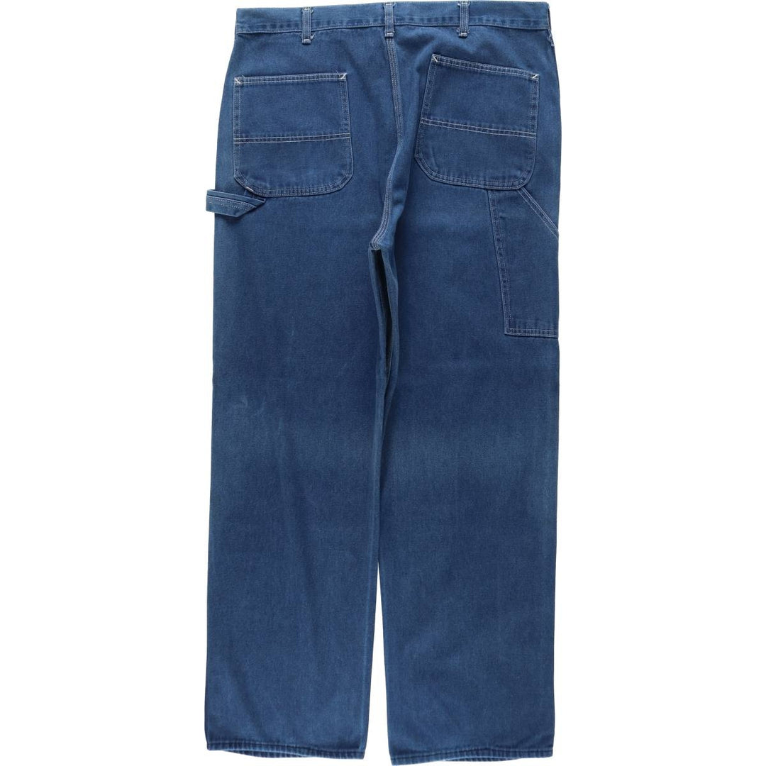 1980'S Sears WearTUFF Denim Painter Pants, Made in USA, Men's Size W39 (approx.), Vintage cotton blue type Vintage Second Hand