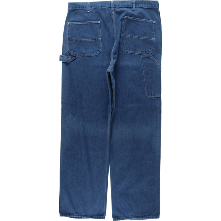 1980'S Sears WearTUFF Denim Painter Pants, Made in USA, Men's Size W39 (approx.), Vintage cotton blue type Vintage Second Hand