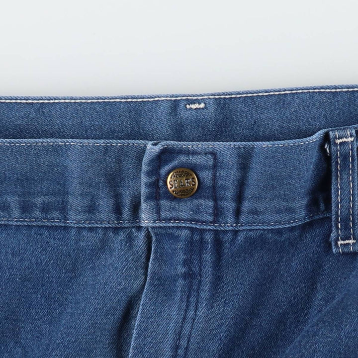 1980'S Sears WearTUFF Denim Painter Pants, Made in USA, Men's Size W39 (approx.), Vintage cotton blue type Vintage Second Hand