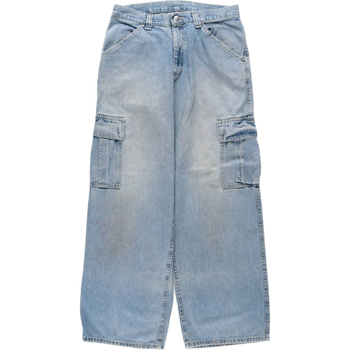 Lee DUNGAREES denim cargo pants, men's size W32 (approx.) unclear blue type Vintage Second Hand
