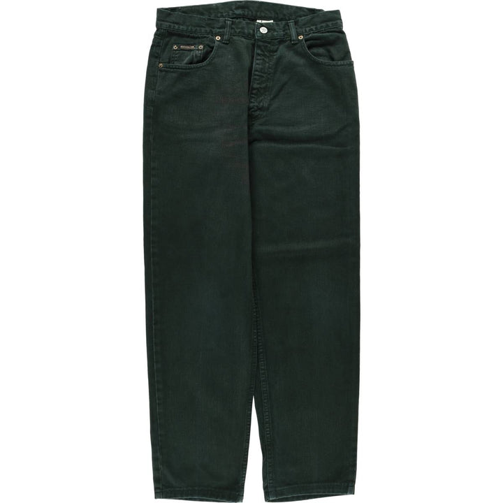Calvin Klein black denim tapered jeans, made in the USA, men's size W33 (approx.). cotton black type Vintage Second Hand
