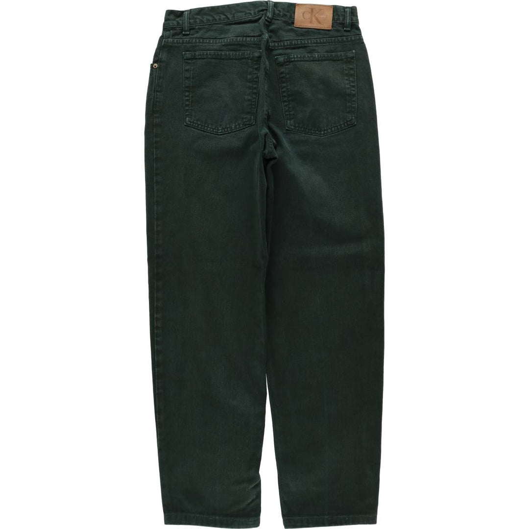 Calvin Klein black denim tapered jeans, made in the USA, men's size W33 (approx.). cotton black type Vintage Second Hand