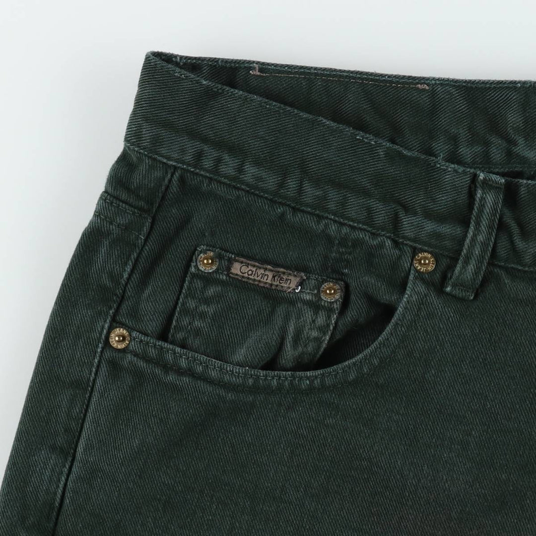Calvin Klein black denim tapered jeans, made in the USA, men's size W33 (approx.). cotton black type Vintage Second Hand