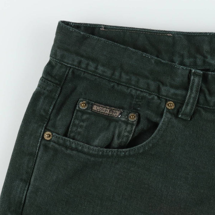 Calvin Klein black denim tapered jeans, made in the USA, men's size W33 (approx.). cotton black type Vintage Second Hand