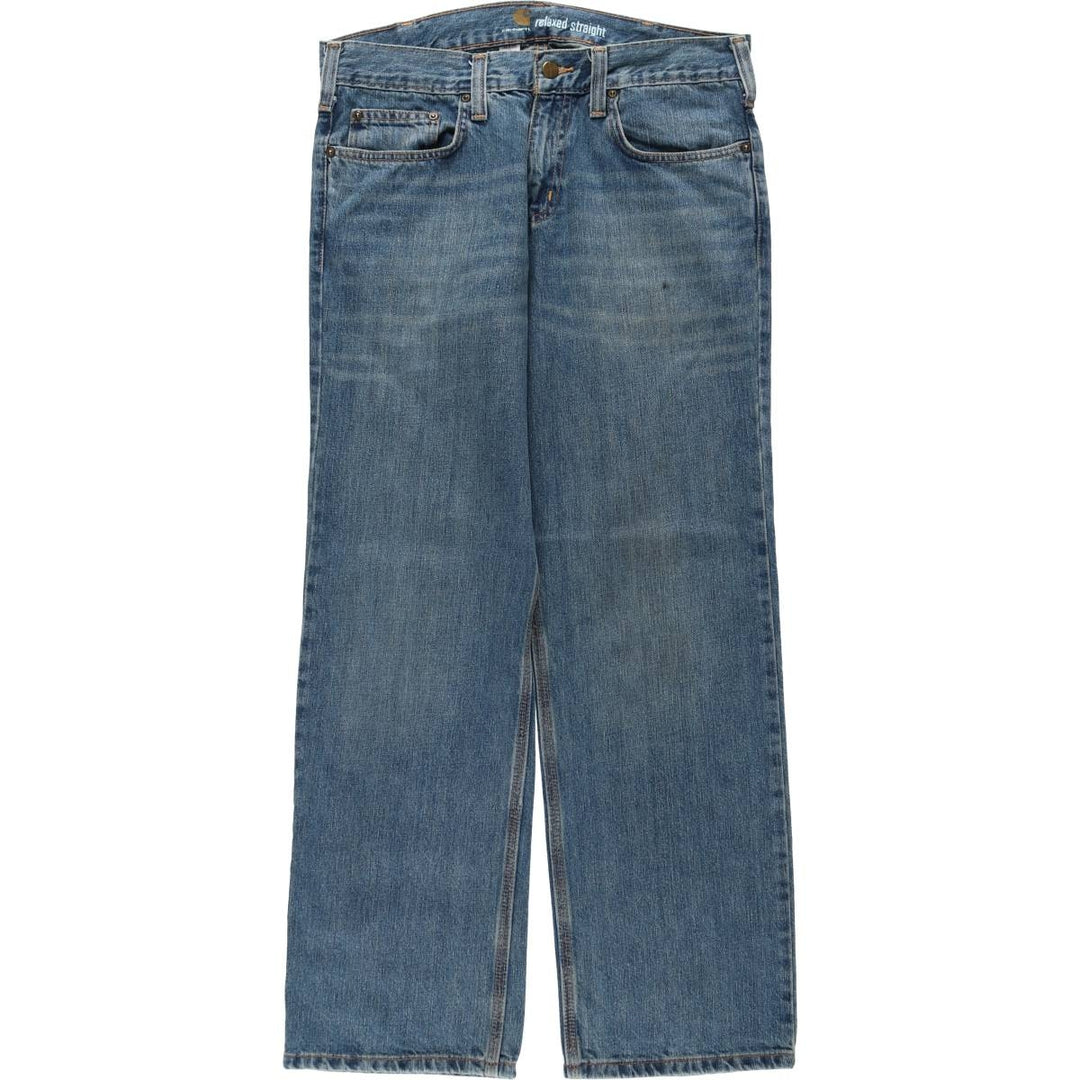 Carhartt Relaxed Straight Tapered Denim Pants, Men's Size W34 (approx.) cotton blue type Vintage Second Hand
