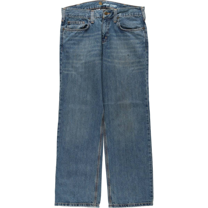 Carhartt Relaxed Straight Tapered Denim Pants, Men's Size W34 (approx.) cotton blue type Vintage Second Hand