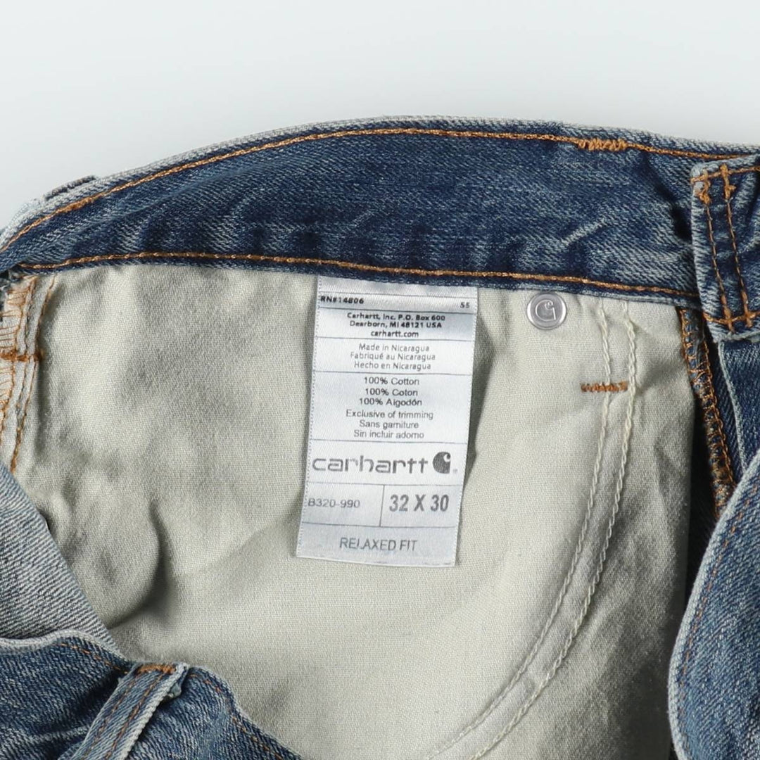 Carhartt Relaxed Straight Tapered Denim Pants, Men's Size W34 (approx.) cotton blue type Vintage Second Hand
