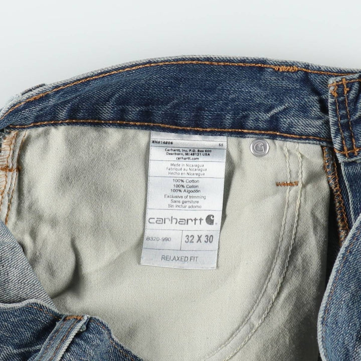Carhartt Relaxed Straight Tapered Denim Pants, Men's Size W34 (approx.) cotton blue type Vintage Second Hand