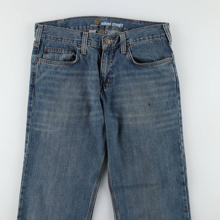 Carhartt Relaxed Straight Tapered Denim Pants, Men's Size W34 (approx.) cotton blue type Vintage Second Hand