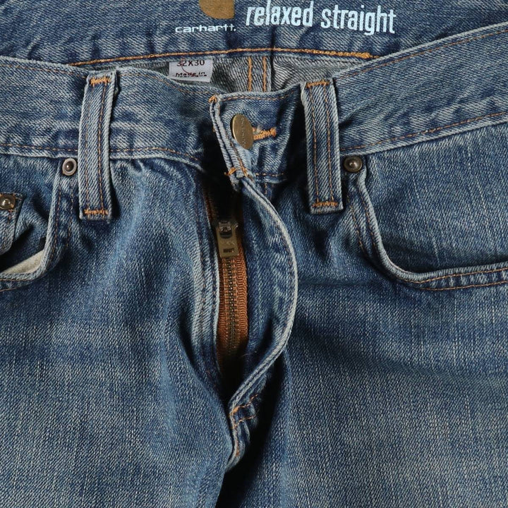 Carhartt Relaxed Straight Tapered Denim Pants, Men's Size W34 (approx.) cotton blue type Vintage Second Hand