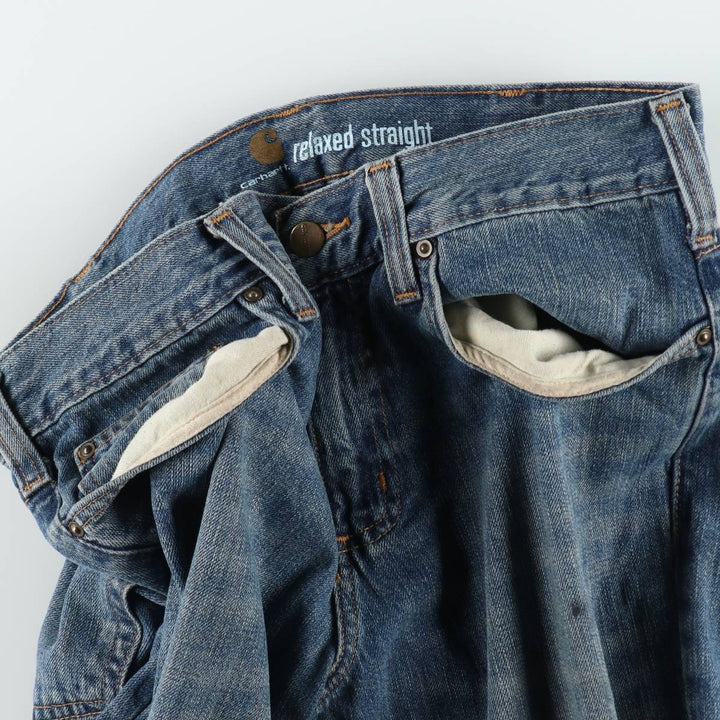 Carhartt Relaxed Straight Tapered Denim Pants, Men's Size W34 (approx.) cotton blue type Vintage Second Hand