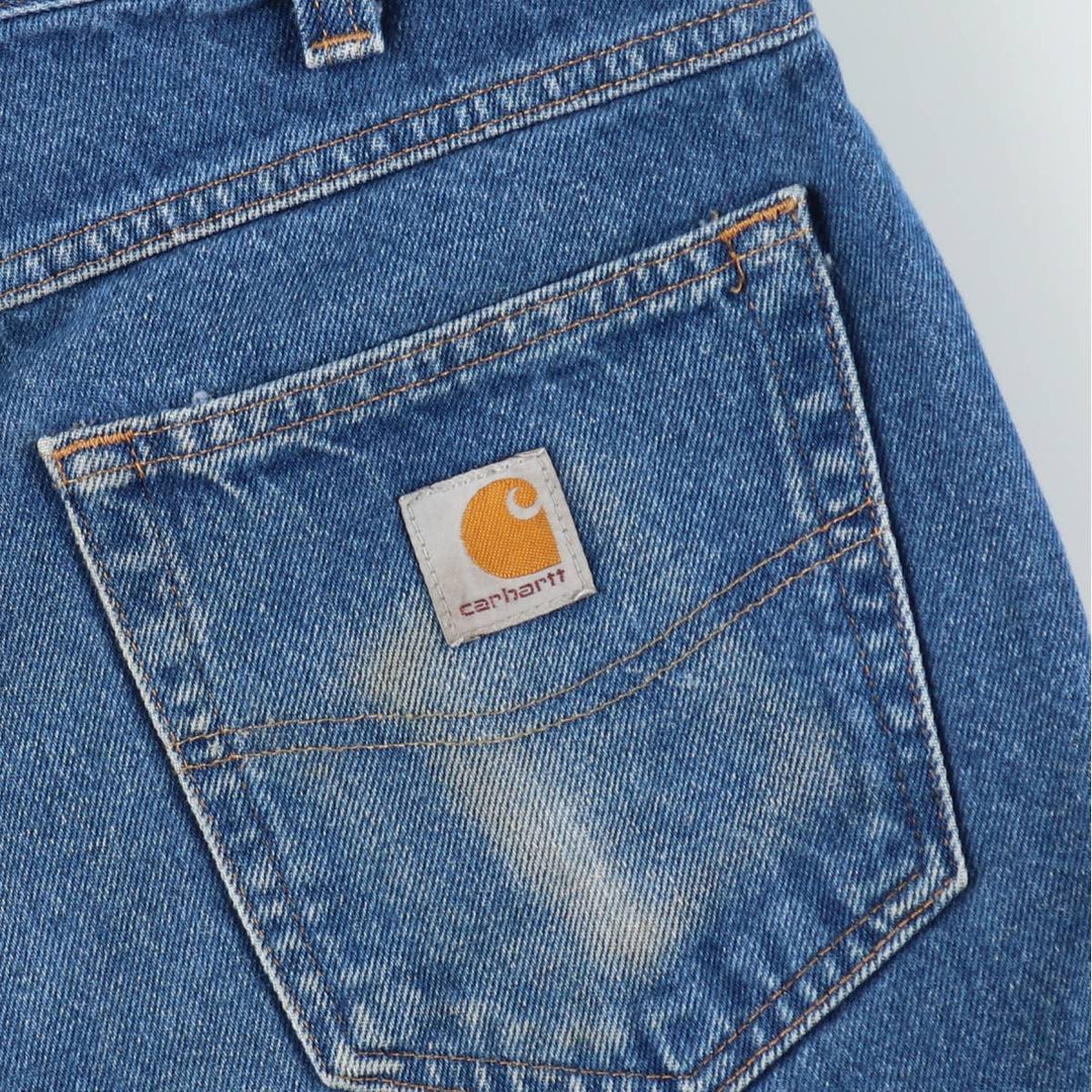 Carhartt Relaxed Fit Tapered Denim Pants for Men, W34 equivalent cotton blue type Vintage Second Hand