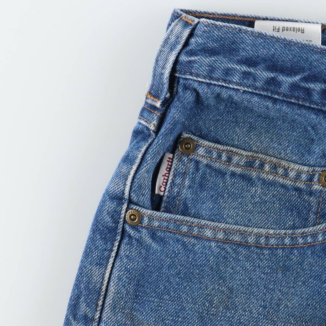Carhartt Relaxed Fit Tapered Denim Pants for Men, W34 equivalent cotton blue type Vintage Second Hand
