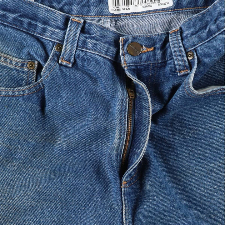 Carhartt Relaxed Fit Tapered Denim Pants for Men, W34 equivalent cotton blue type Vintage Second Hand