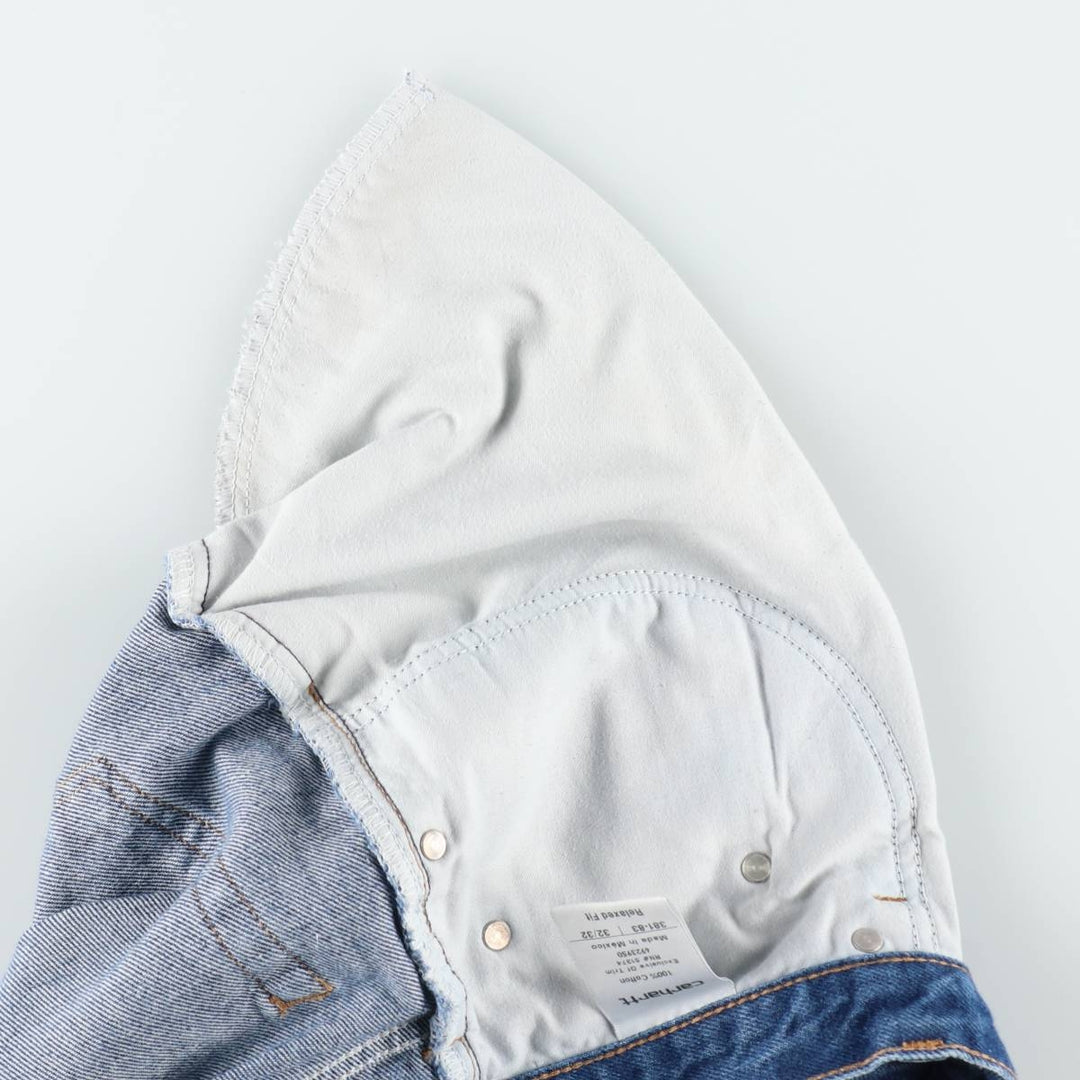 Carhartt Relaxed Fit Tapered Denim Pants for Men, W34 equivalent cotton blue type Vintage Second Hand