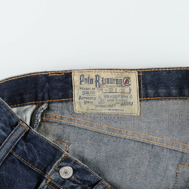 Ralph Lauren Polo Ralph Lauren Straight Denim Pants, Men's Size W33 (approx.) cotton blue type Vintage Second Hand