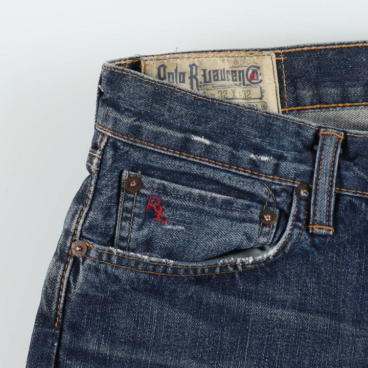 Ralph Lauren Polo Ralph Lauren Straight Denim Pants, Men's Size W33 (approx.) cotton blue type Vintage Second Hand
