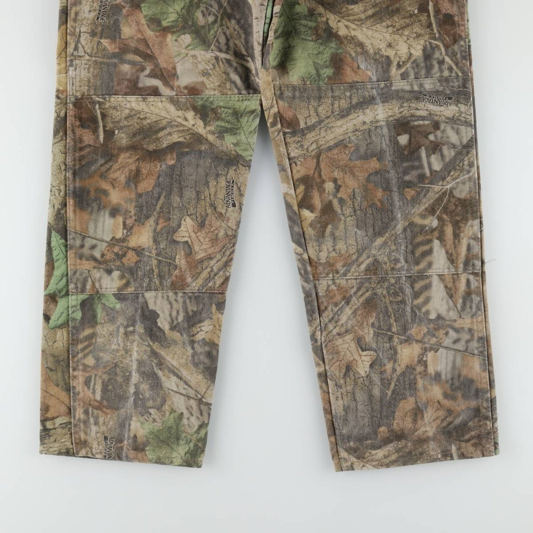 Wrangler Camouflage Pattern RealTree Camo Tapered Denim Pants, Made in USA, Men's W32 (approx.) cotton Khaki type Vintage Second Hand
