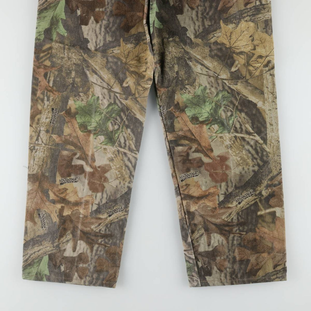 Wrangler Camouflage Pattern RealTree Camo Tapered Denim Pants, Made in USA, Men's W32 (approx.) cotton Khaki type Vintage Second Hand