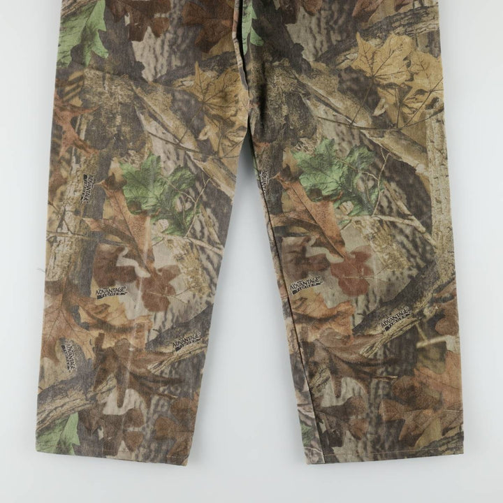Wrangler Camouflage Pattern RealTree Camo Tapered Denim Pants, Made in USA, Men's W32 (approx.) cotton Khaki type Vintage Second Hand
