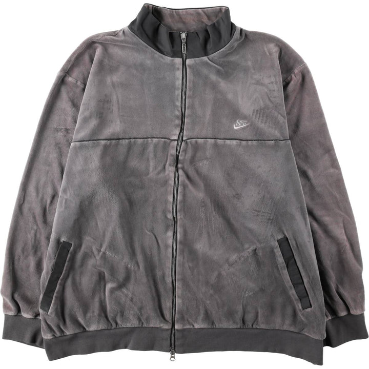 2000'S Nike Velour Track Jacket, Men's XXL equivalent. cotton gray type Vintage Second Hand