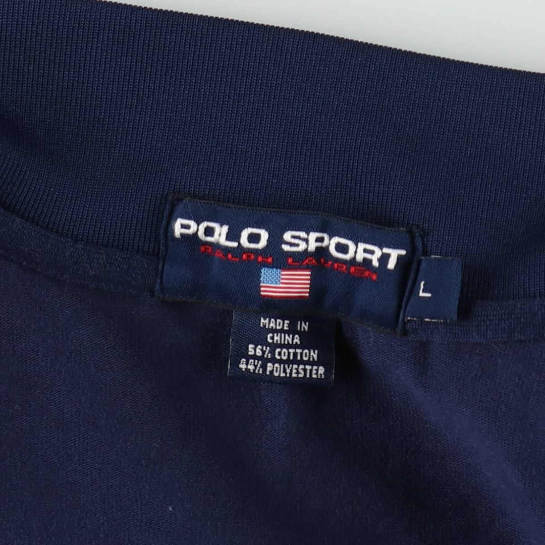 Ralph Lauren POLO SPORT Men's Track Jacket, Size L cotton navy blue type Vintage Second Hand