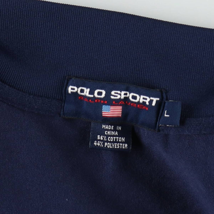 Ralph Lauren POLO SPORT Men's Track Jacket, Size L cotton navy blue type Vintage Second Hand