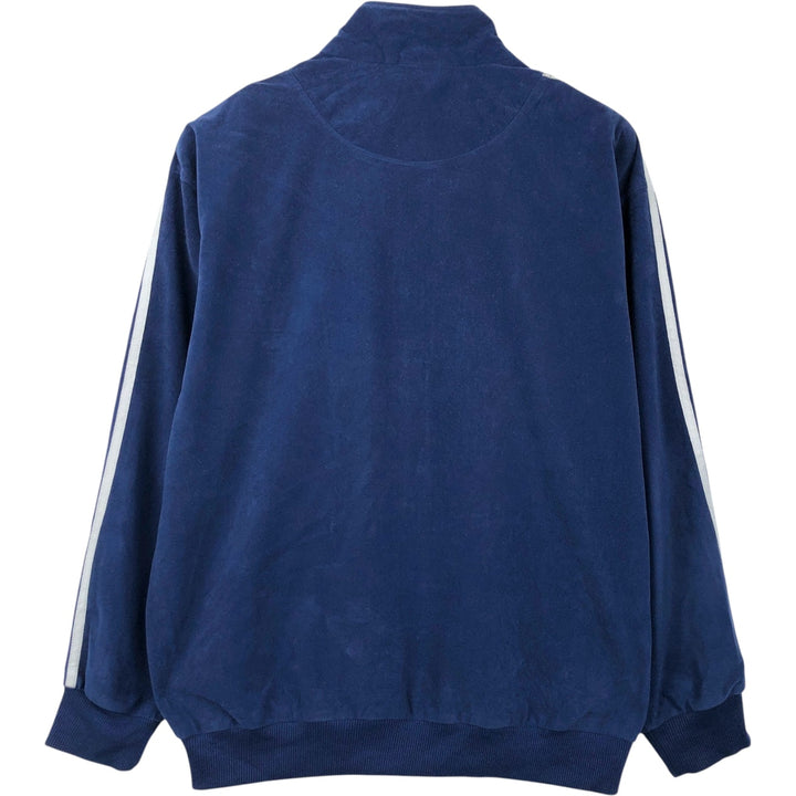 Vintage 90'S Adidas Velour Jersey Track Jacket, Men's Size L polyester navy blue type Vintage Second Hand