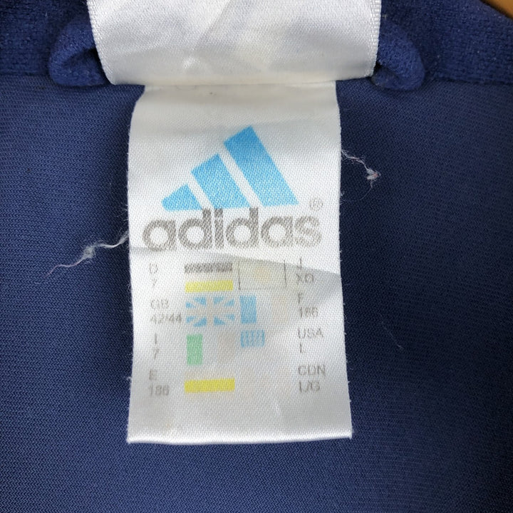 Vintage 90'S Adidas Velour Jersey Track Jacket, Men's Size L polyester navy blue type Vintage Second Hand