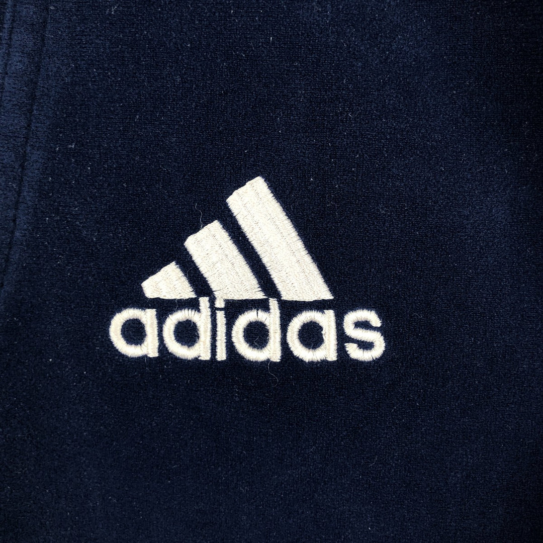 Vintage 90'S Adidas Velour Jersey Track Jacket, Men's Size L polyester navy blue type Vintage Second Hand