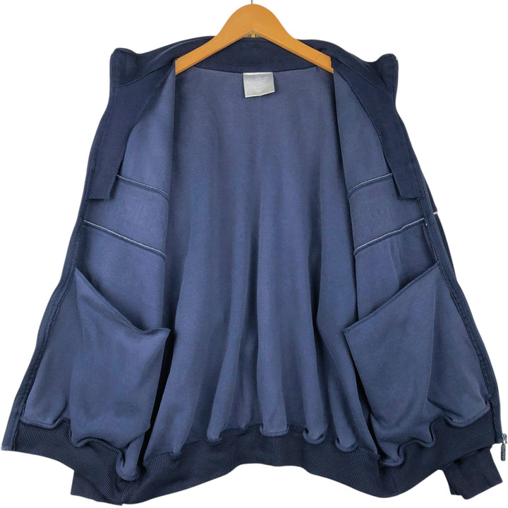 Vintage 80s-90'S adidas track jacket, men's size L polyester navy blue type Vintage Second Hand