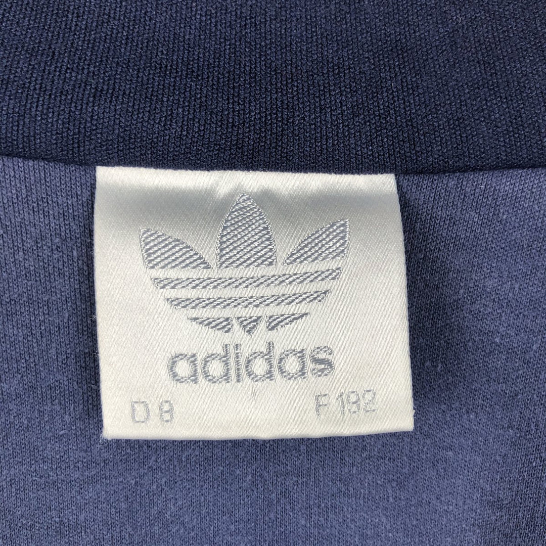 Vintage 80s-90'S adidas track jacket, men's size L polyester navy blue type Vintage Second Hand