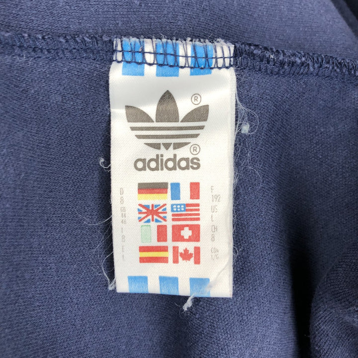 Vintage 80s-90'S adidas track jacket, men's size L polyester navy blue type Vintage Second Hand