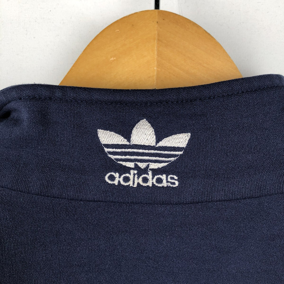 Vintage 80s-90'S adidas track jacket, men's size L polyester navy blue type Vintage Second Hand