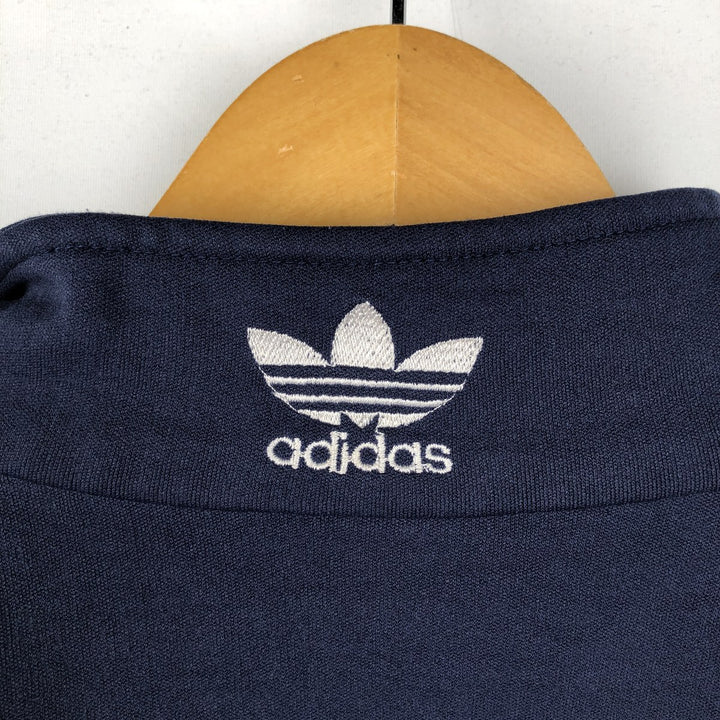 Vintage 80s-90'S adidas track jacket, men's size L polyester navy blue type Vintage Second Hand