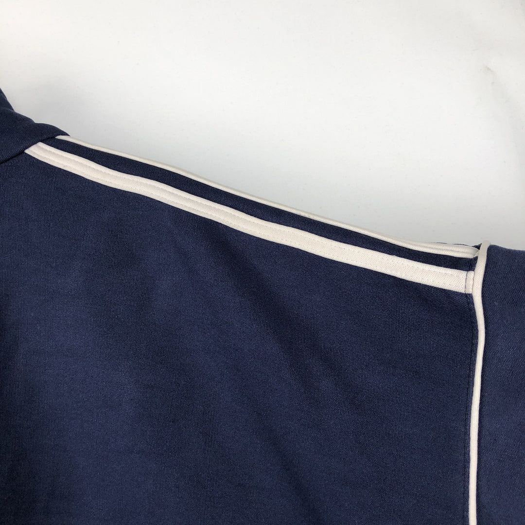 Vintage 80s-90'S adidas track jacket, men's size L polyester navy blue type Vintage Second Hand
