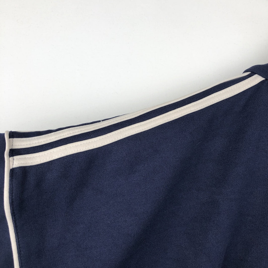 Vintage 80s-90'S adidas track jacket, men's size L polyester navy blue type Vintage Second Hand