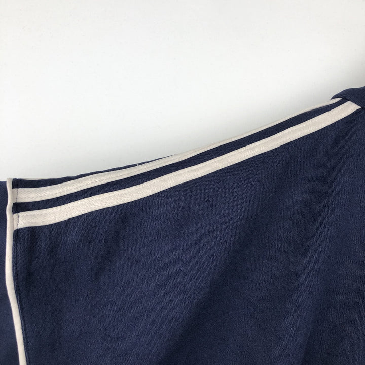 Vintage 80s-90'S adidas track jacket, men's size L polyester navy blue type Vintage Second Hand