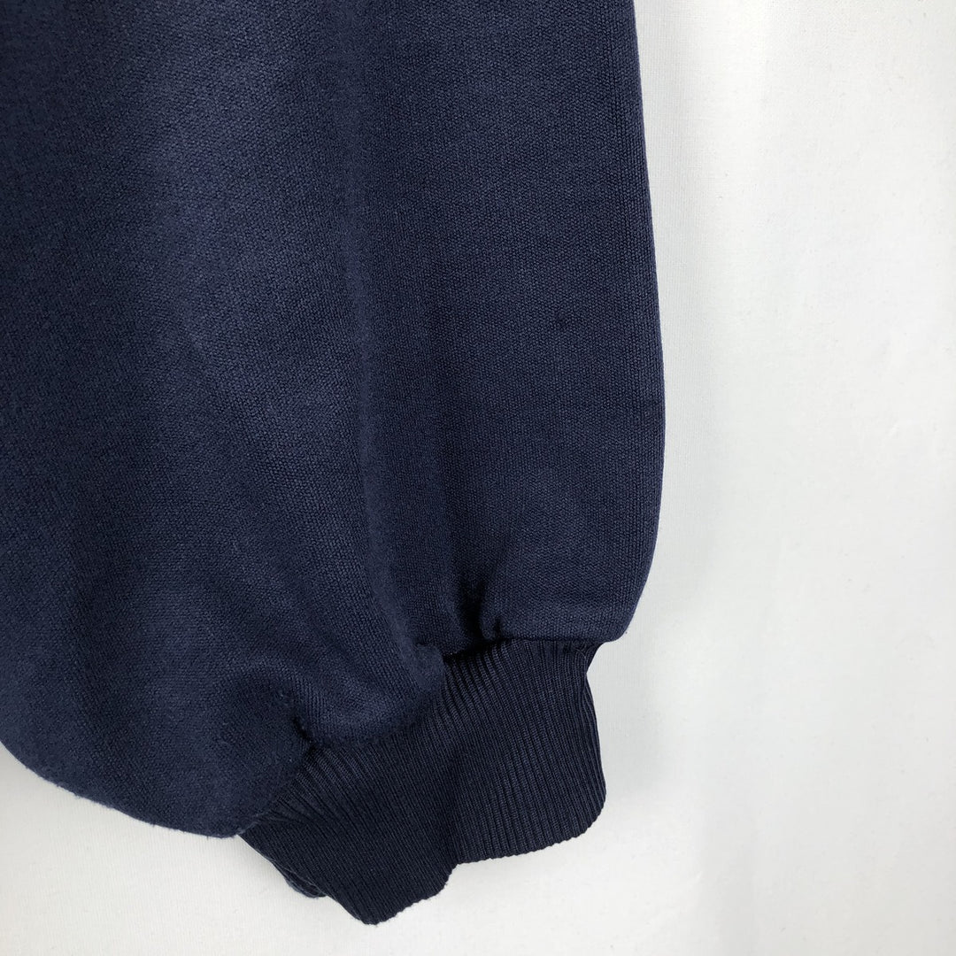 Vintage 80s-90'S adidas track jacket, men's size L polyester navy blue type Vintage Second Hand
