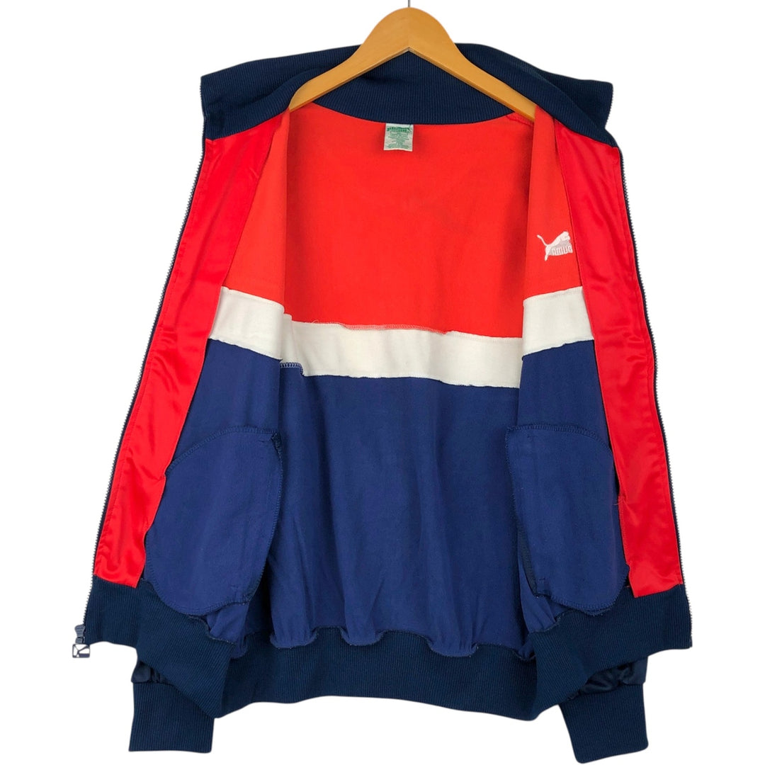 Puma Track Jacket, Men's Size XL (approx.), Vintage polyester navy blue type Vintage Second Hand