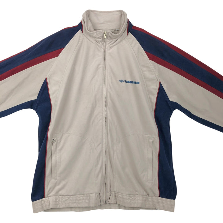 Vintage 90'S Umbro Velour Jersey Track Jacket, Men's Size L polyester Beige type Vintage Second Hand